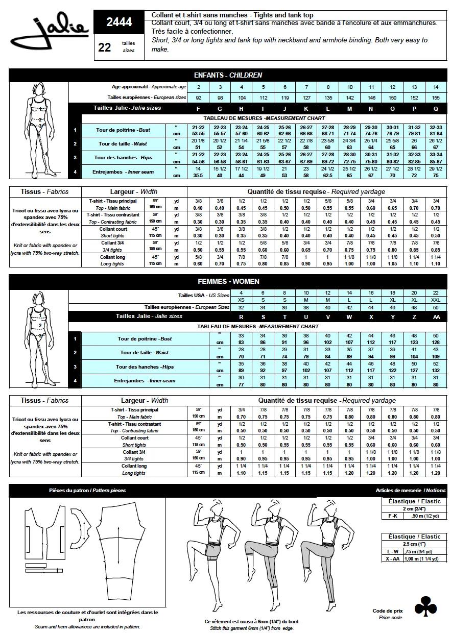 2444 // Workout Top, Shorts and Tights