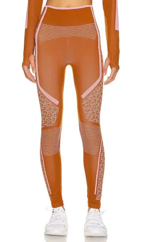adidas by Stella McCartney True Strength Seamless Yoga Legging in Burnt Orange