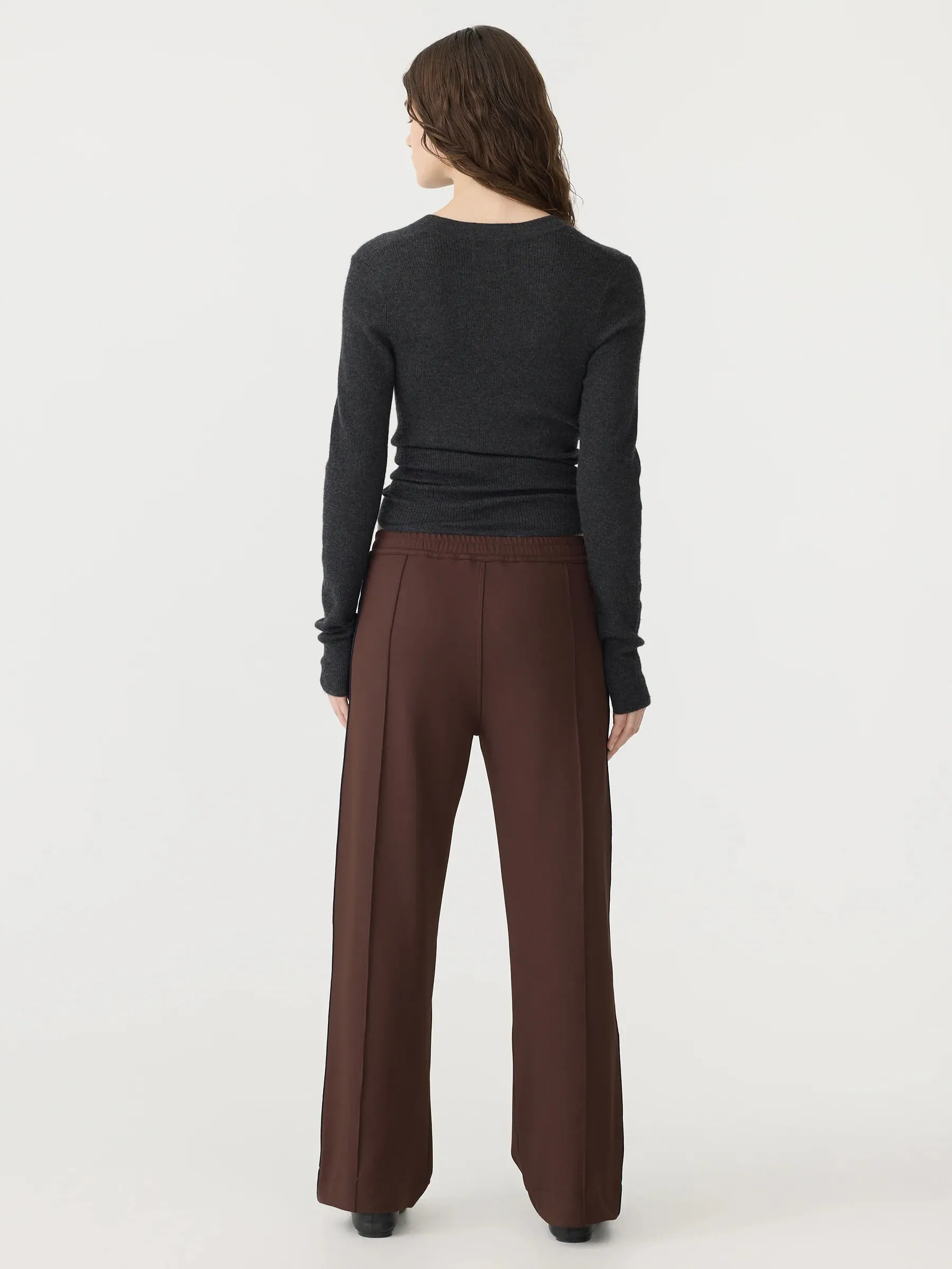 Bassike Twill Stripe Detail Pant in Carob and Ink