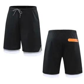 Gym Men's Sports Shorts 2 in 1 Safety Pocket Sexy Running Knickers Male Double Layer Breathable Fitness Training Pants