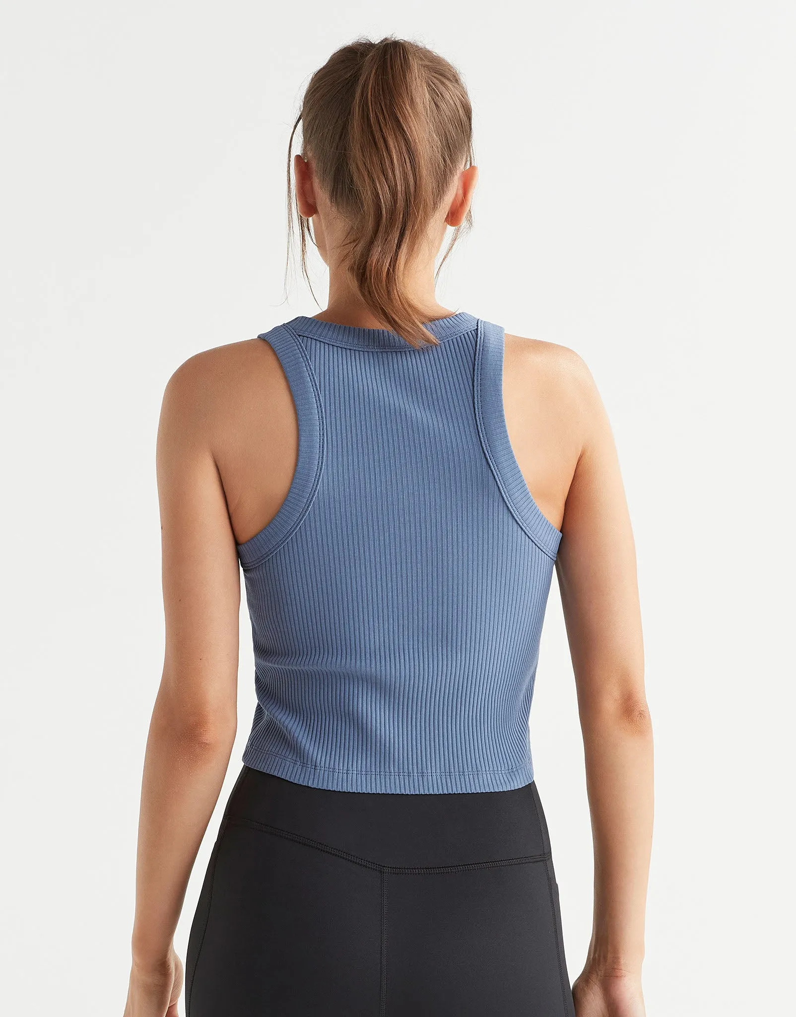 HARMONY Ribbed Tank - Dusty Blue