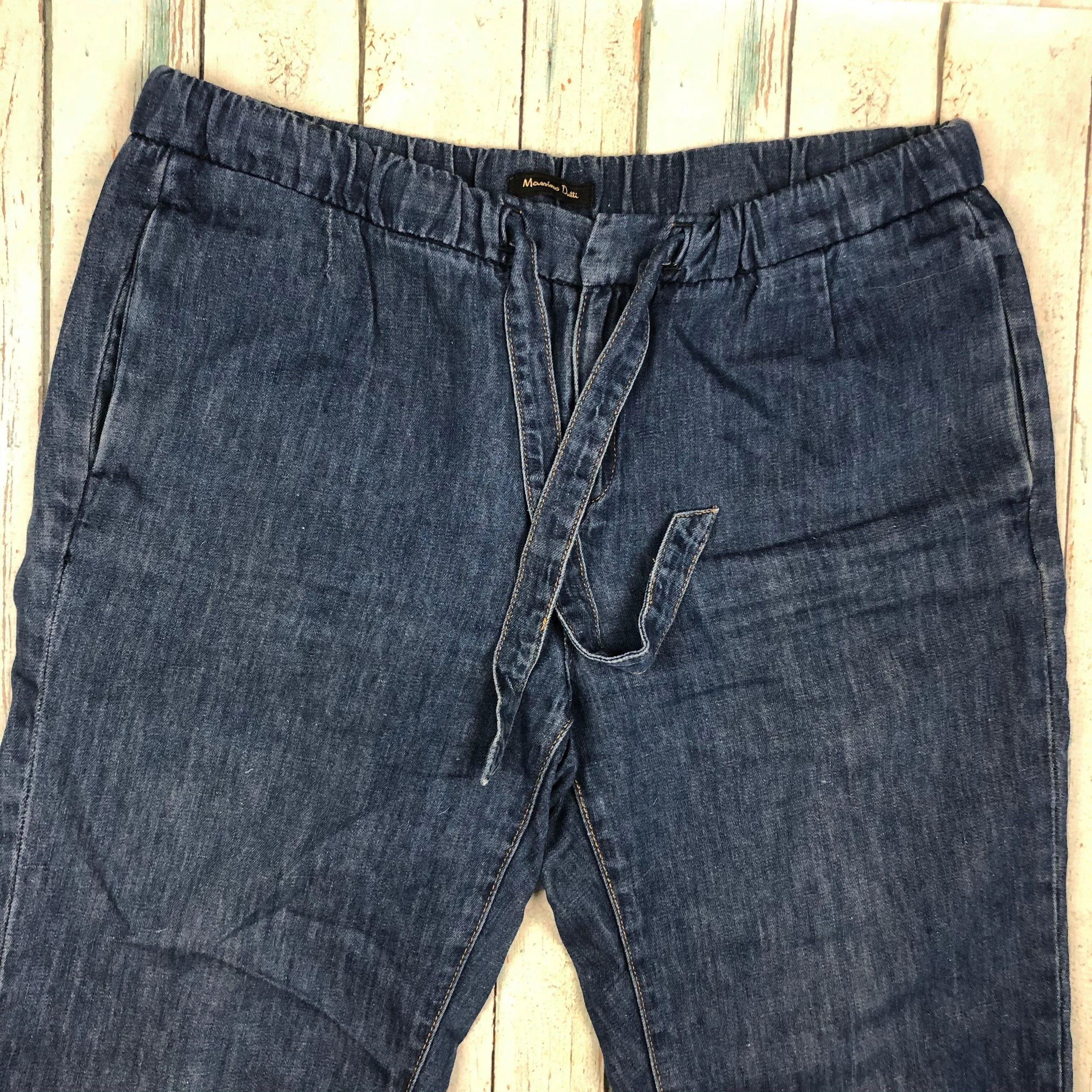 Massimo Dutti Track Style Pull on Jeans -Size 10