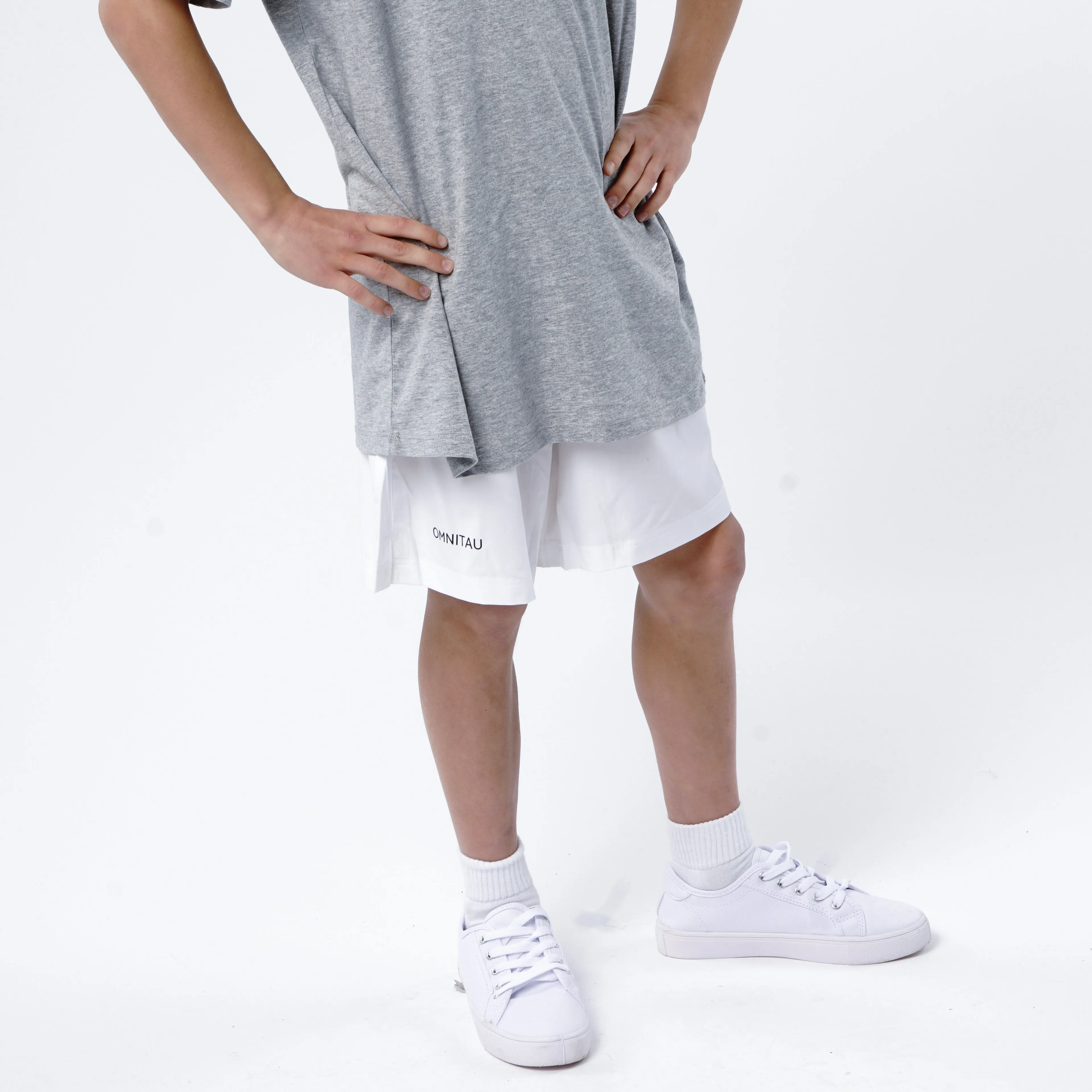 Omnitau Kid's Core Football Shorts - White