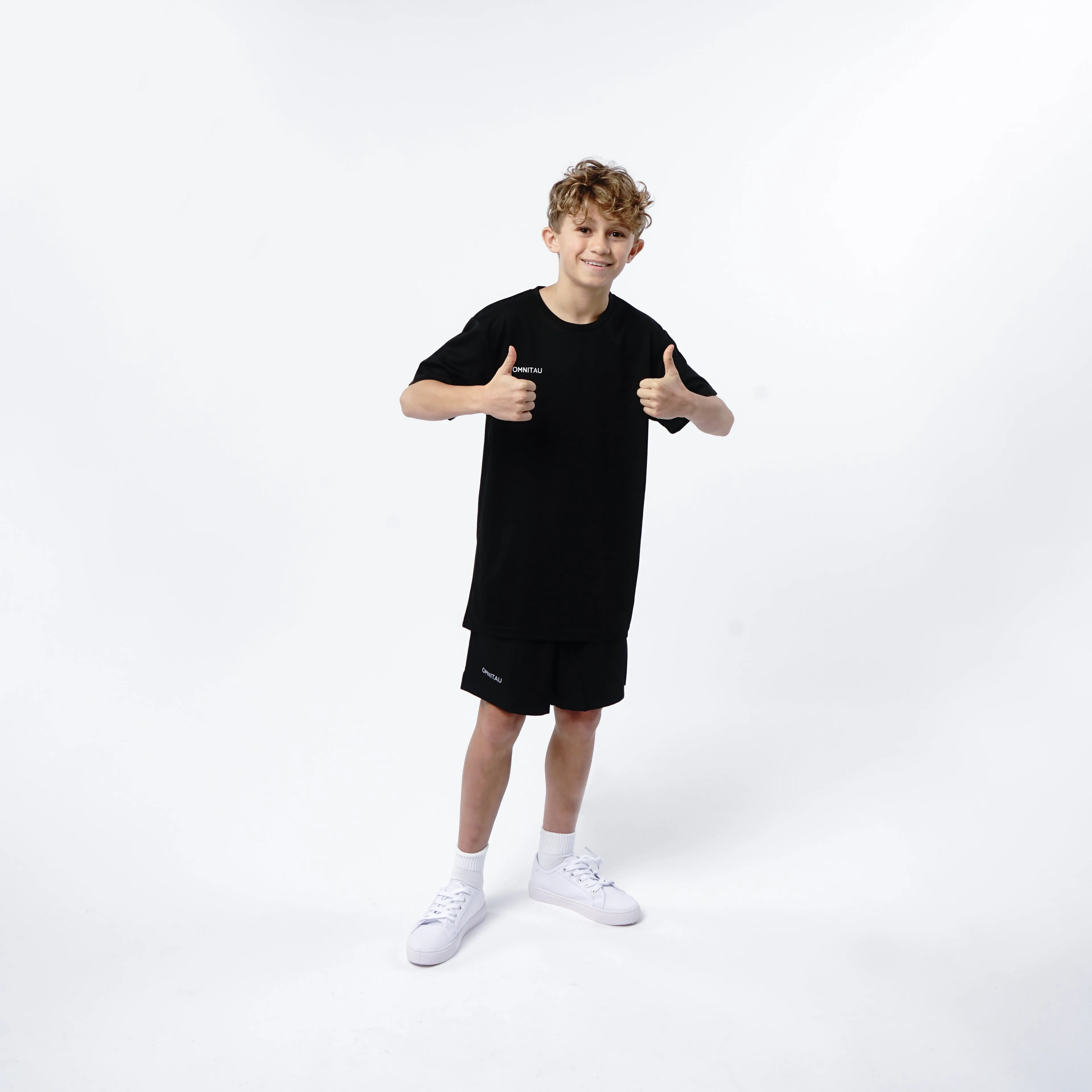 Omnitau Kid's Team Sports Breathable Technical T-Shirt - Black