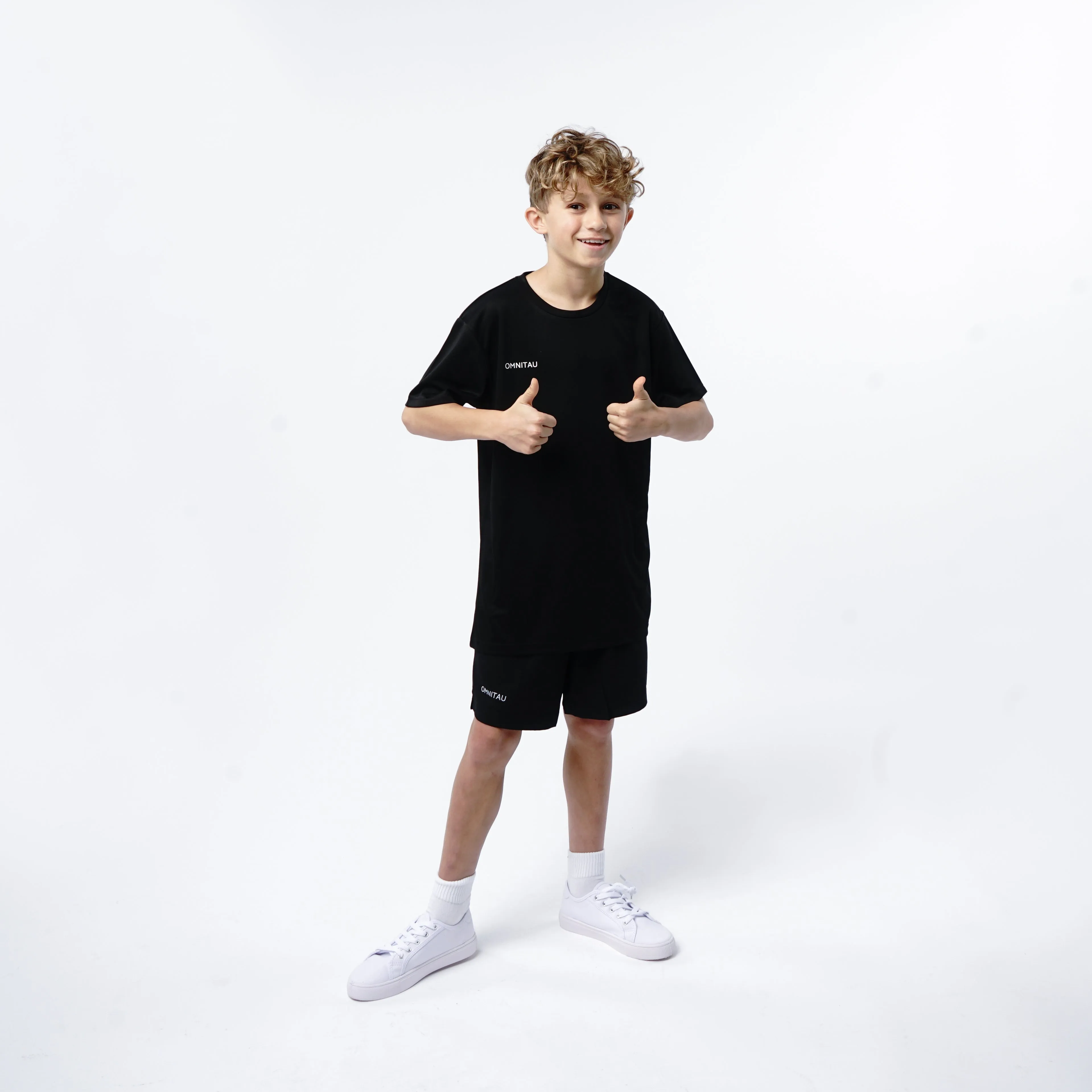 Omnitau Kid's Team Sports Breathable Technical T-Shirt - Black