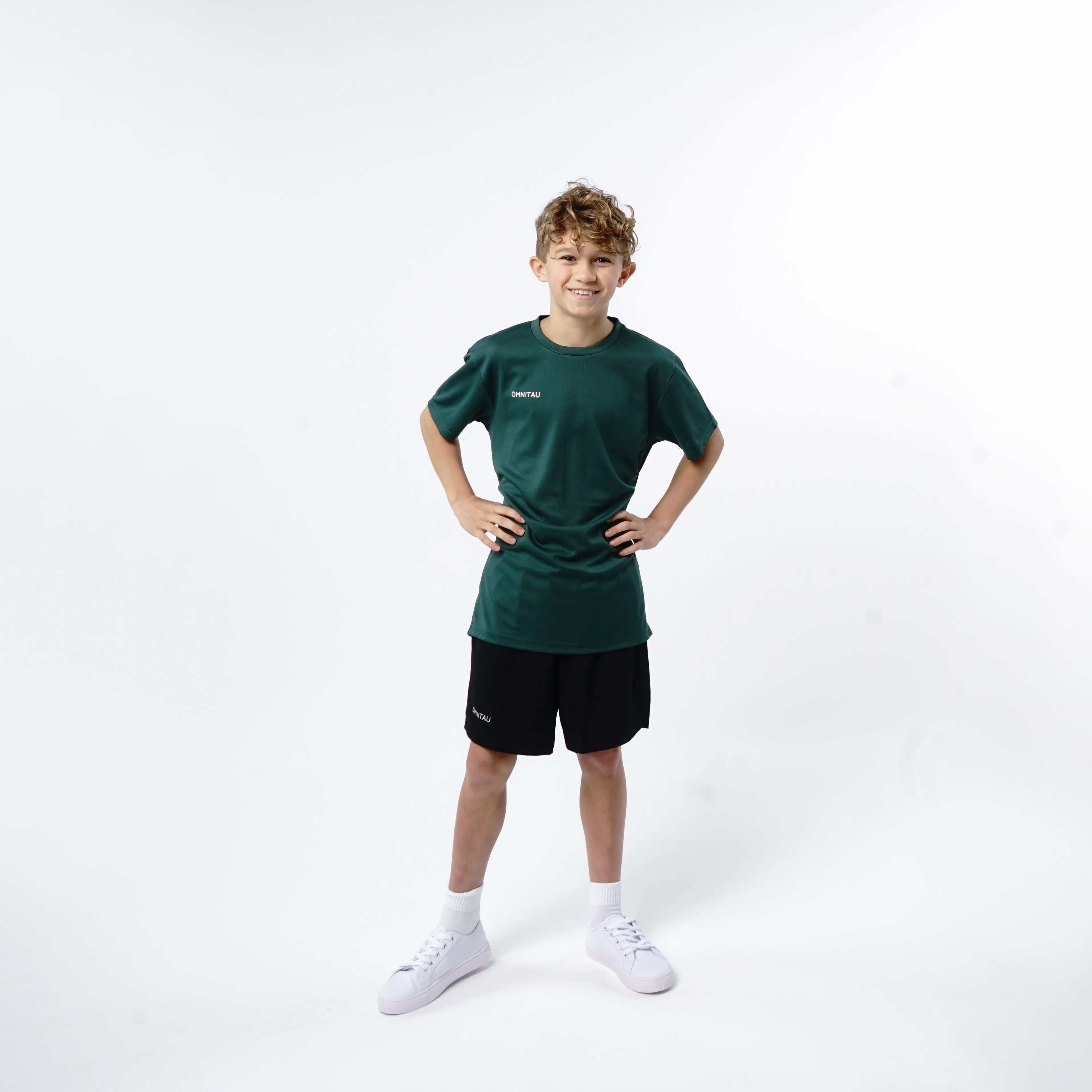 Omnitau Kid's Team Sports Breathable Technical T-Shirt - Bottle Green