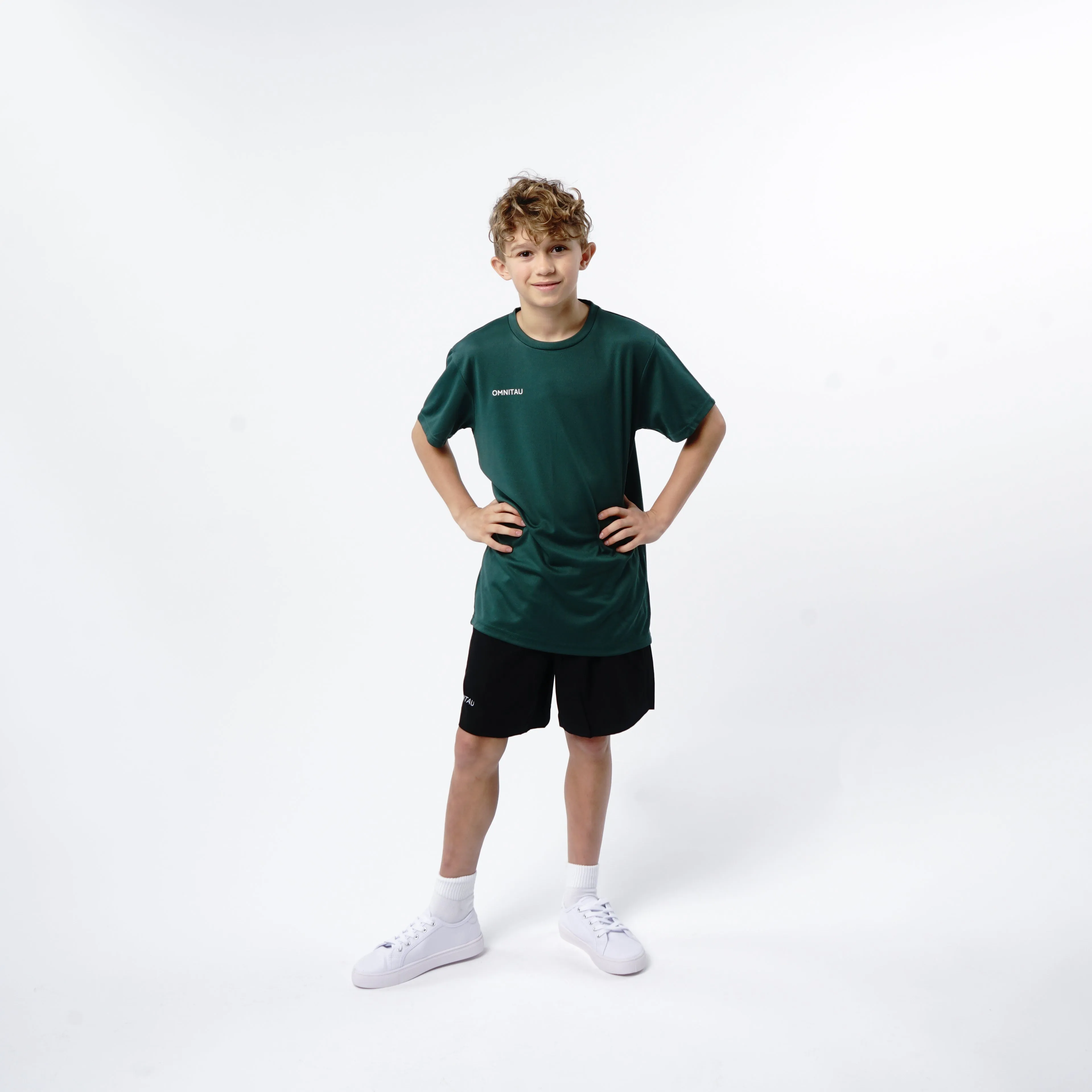 Omnitau Kid's Team Sports Breathable Technical T-Shirt - Bottle Green