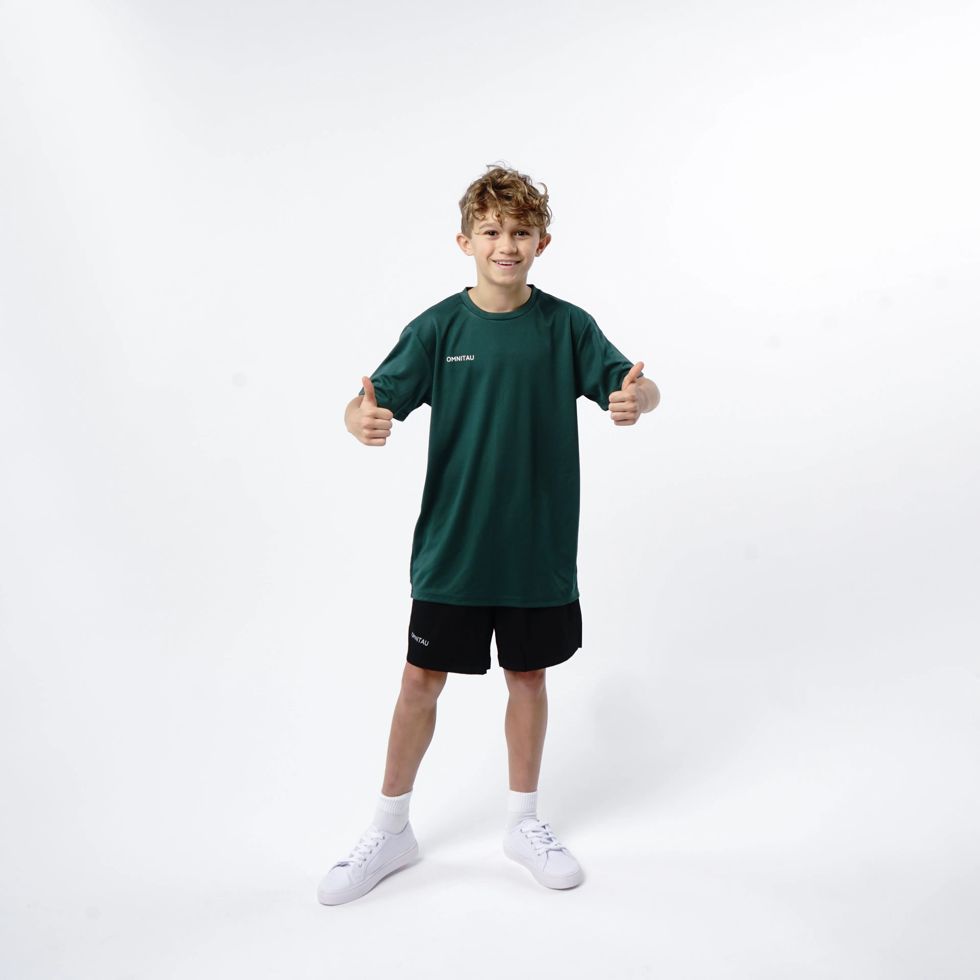 Omnitau Kid's Team Sports Breathable Technical T-Shirt - Bottle Green