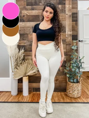 Perfect Peach Crossover Waist Leggings