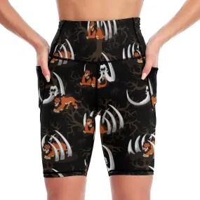 Scar Women's Knee Length Athletic Yoga Shorts With Pockets