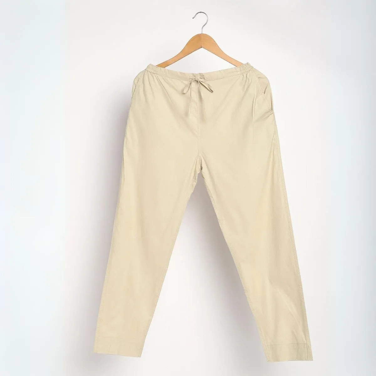 Women's Cotton Slim Fit Pants | Breathable Fabric | Comfortable | Cream