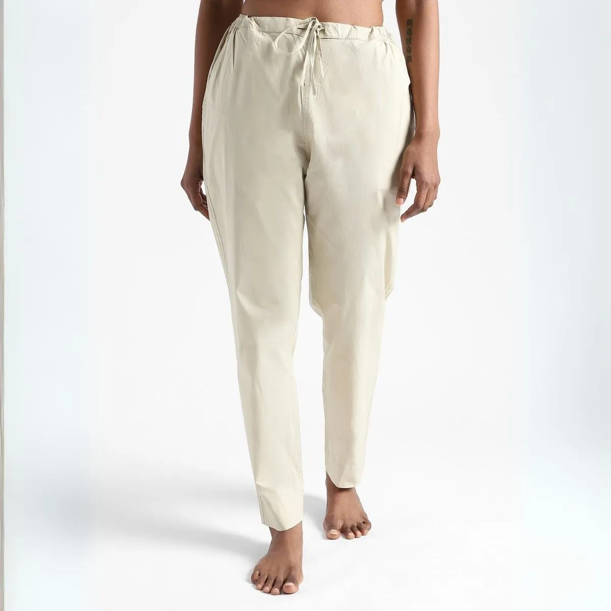 Women's Cotton Slim Fit Pants | Breathable Fabric | Comfortable | Cream