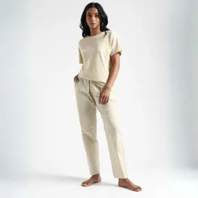 Women's Cotton Slim Fit Pants | Breathable Fabric | Comfortable | Cream