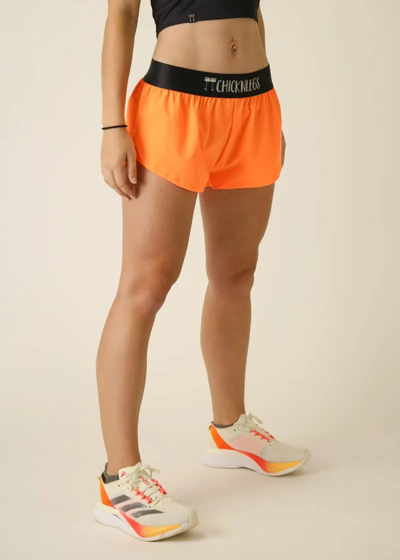 Women's Neon orange 1.5" Split Shorts