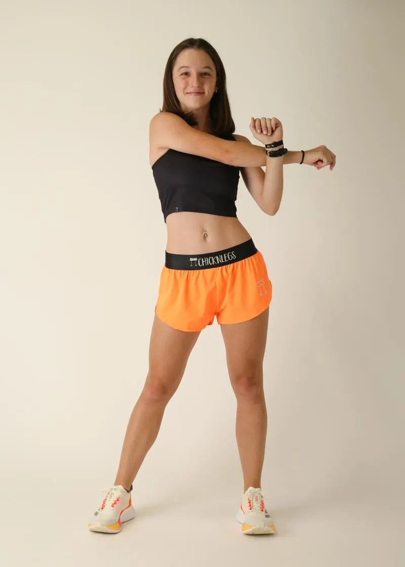 Women's Neon orange 1.5" Split Shorts